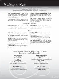 Wedding Menu