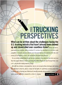 What Can Be Written About the Challenges Facing the U.S. Trucking