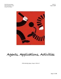 Agents, Applications, Activit Agents, Applications, Activities