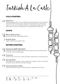Cold Starters Soups Entrée Starters