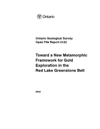 Metamorph Framework Gold Explor Red Lake