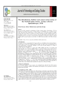 The Distribution, Habitat and Conservation Status of the Turkish