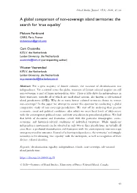 A Global Comparison of Non-Sovereign Island Territories: the Search for ‘True Equality’