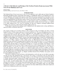 A Review of the Behavior and Ecology of the Northern Parula (Parula Americana) with Notes from Oklahoma and Texas