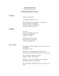 CURRICULUM VITAE (Last Revised 10/19/2017)