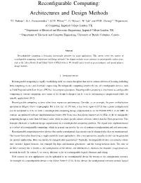 Reconfigurable Computing: Architectures and Design Methods