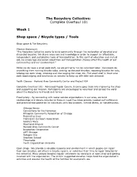 The Recyclery Collective: Complete Overhaul 101 Week 1 Shop Space / Bicycle Types / Tools