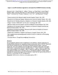 Type I, II, and III Interferon Signatures Correspond to COVID-19 Disease Severity