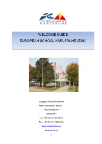 Welcome Guide European School Karlsruhe (Esk)