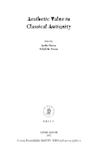 Aesthetic Value in Classical Antiquity