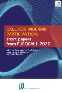 CALL for Widening Participation: Short Papers from EUROCALL 2020