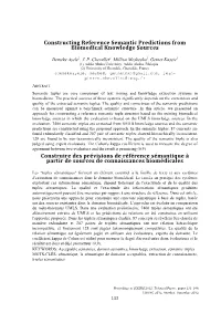 Constructing Reference Semantic Predictions from Biomedical Knowledge Sources