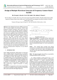 Design of Multiple Waveform Generator & Frequency Counter