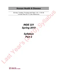 INDE 221 Spring 2010 Syllabus Part 2