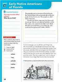 Lesson Early Native Americans 4 of Florida