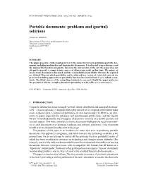 Portable Documents: Problems and (Partial) Solutions