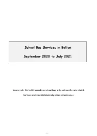 Turton School Bus Services TFGM 2020-2021
