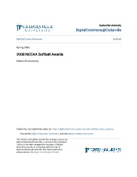 2008 NCCAA Softball Awards