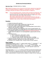 Genitourinary Grossing Guidelines Specimen Type: ORCHIECTOMY