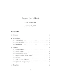 Pandoc User's Guide