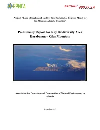 Preliminary Report for Key Biodiversity Area Karaburun – Çika Mountain