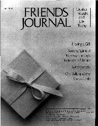 Quaker Thought and Today