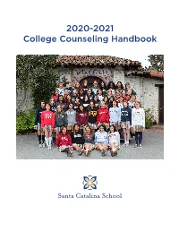 2020-2021 College Counseling Handbook Names & Numbers the Following Names and Numbers Are Frequently Requested on College Applications
