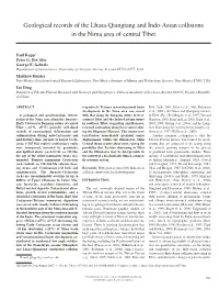 Geological Records of the Lhasa-Qiangtang and Indo-Asian Collisions in the Nima Area of Central Tibet