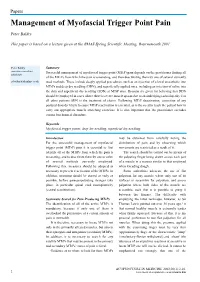 Management of Myofascial Trigger Point Pain (PDF)