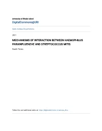 Mechanisms of Interaction Between Haemophilus Parainfluenzae and Streptococcus Mitis