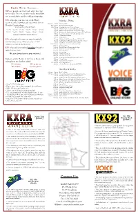 Contact Us: • the Most Complete Information Source in West Central 99.3 FM Minnesota