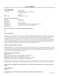Course Syllabus