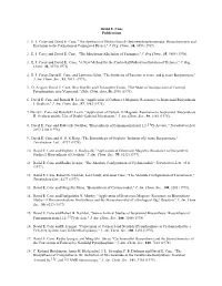 David E. Cane Publications 1. EJ Corey and David E. Cane