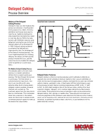 Delayed Coking APPLICATION NOTE