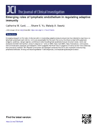 Emerging Roles of Lymphatic Endothelium in Regulating Adaptive Immunity