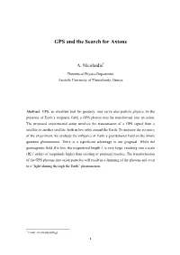 GPS and the Search for Axions