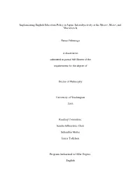 Implementing English Education Policy in Japan: Intersubjectivity at the Micro-, Meso-, and Macrolevels
