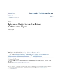 Polynesian Civilization and the Future Colonization of Space John Grayzel