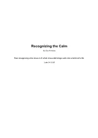 Recognizing the Calm