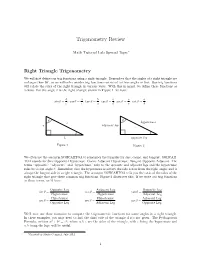 Trigonometry Review