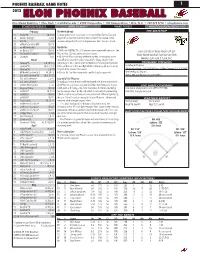 2013 ELON PHOENIX BASEBALL Elon Media Relations • Chris Rash • Crash@Elon.Edu • 2500 Campus Box • 100 Campus Drive • Elon, N.C