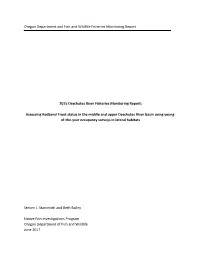 2015 Deschutes River Fisheries Monitoring Report