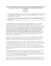 A Summary of the Joint Session on Measuring the Economic Effects of Systemic Racism and Discrimination