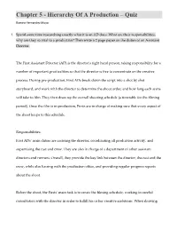 Chapter 5 - Hierarchy of a Production – Quiz