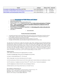 Course Title: Introduction to Polish History and Culture*