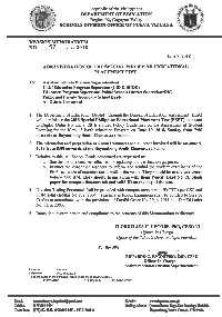 DEPART:MENT of ED CATION Region 02, Cagayan Valley SCHOOLS DIVISIO ! OFFICE of NUEVA VIZCAYA