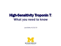 High-Sensitivity Troponin T: What You Need to Know