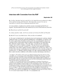 Interview with Comrades from the RAF