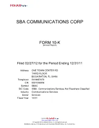 Sba Communications Corp