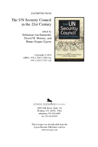 The UN Security Council in the 21St Century